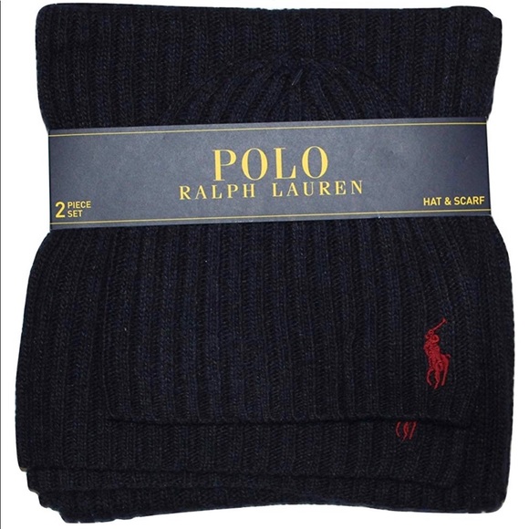 mens polo hat and scarf set